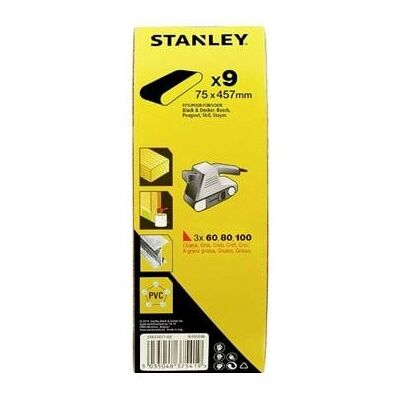 Conjunto de Lixas de Cinta 75x457mm Stanley STA33471-QZ Conjunto de Lixas de Cinta 75x457mm Stanley STA33471-QZ