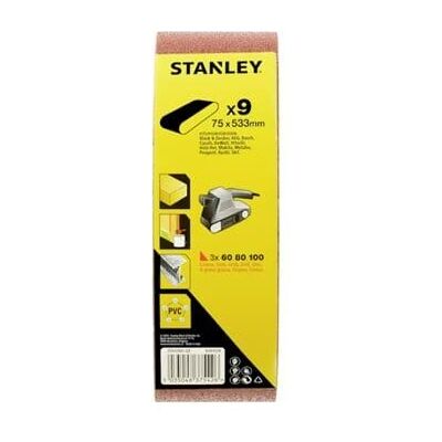 Conjunto de Lixas de Cinta 75x533mm Stanley STA33481-QZ Conjunto de Lixas de Cinta 75x533mm Stanley STA33481-QZ