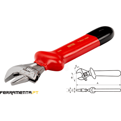 Bahco Chave ajustável isolada - 20mm, 165mm, Segurança VDE Bahco Chave ajustável isolada - 20mm, 165mm, Segurança VDE