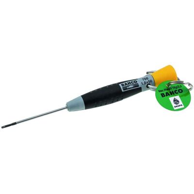Chaves de fenda com pega de precisão 0.25 mm x 1.5 mm x 50 mm com anel de aço inoxidável Bahco TAH700-1.5-50 Chaves de fenda com pega de precisão 0.25 mm x 1.5 mm x 50 mm com anel de aço inoxidável Bahco TAH700-1.5-50