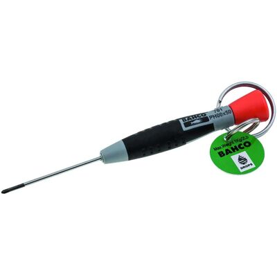 Chaves de fenda com pega de precisão PH0 x 50 mm com anel de aço inoxidável Bahco TAH701-0-50 Chaves de fenda com pega de precisão PH0 x 50 mm com anel de aço inoxidável Bahco TAH701-0-50