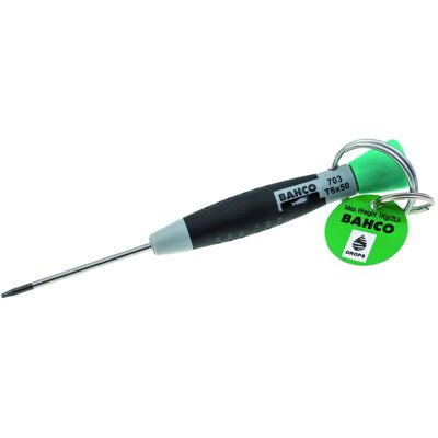 Chaves de fenda com pega de precisão T10 x 50 mm com anel de aço inoxidável Bahco TAH703-10-50 Chaves de fenda com pega de precisão T10 x 50 mm com anel de aço inoxidável Bahco TAH703-10-50