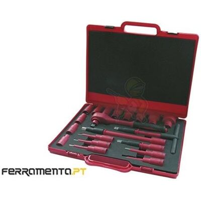 Conjunto de Roquete 1/2" + Chaves VDE 1000V Haupa 220404 Conjunto de Roquete 1/2" + Chaves VDE 1000V Haupa 220404