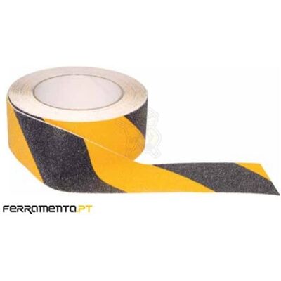 Fita Anti-Derrapante Preta/Amarela 10Mx25MM Macfer ASL-02 Fita Anti-Derrapante Preta/Amarela 10Mx25MM Macfer ASL-02