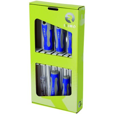 Conjunto de Chaves de Fenda para Eletricista Irimo - 6 Peças com Testador Conjunto de Chaves de Fenda para Eletricista Irimo - 6 Peças com Testador