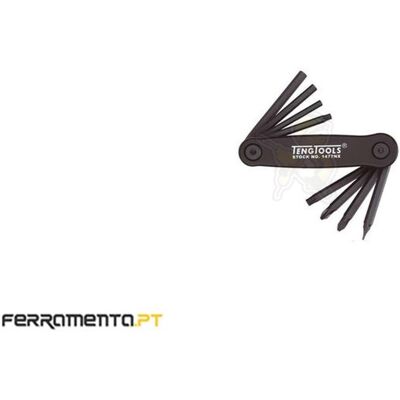 Jogo 8 Chaves Hex/AF/Fendas Dobráveis Teng Tools 1477NX Jogo 8 Chaves Hex/AF/Fendas Dobráveis Teng Tools 1477NX