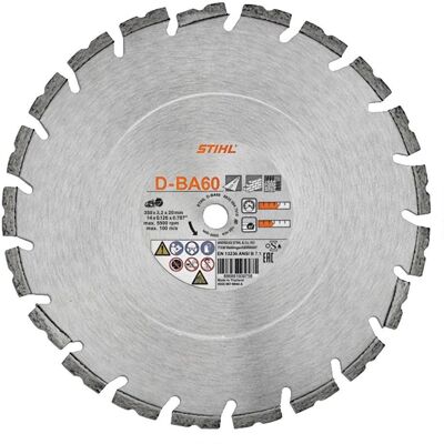 Disco Diamante para Betão D-BA60 350mm/3,0mm Stihl 08350947010 Disco Diamante para Betão D-BA60 350mm/3,0mm Stihl 08350947010