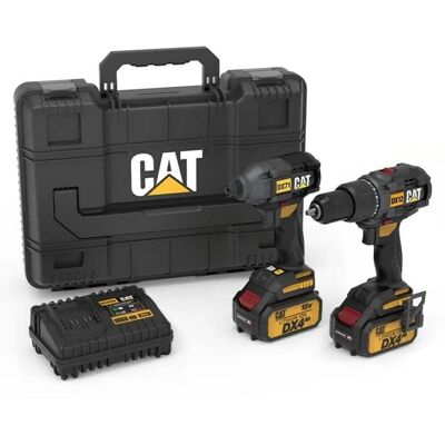 Caterpillar KIT Berbequim DX12 + Aparafusadora de Impacto DX71 18V 4.0Ah CAT DX12K.2 Caterpillar KIT Berbequim DX12 + Aparafusadora de Impacto DX71 18V 4.0Ah CAT DX12K.2