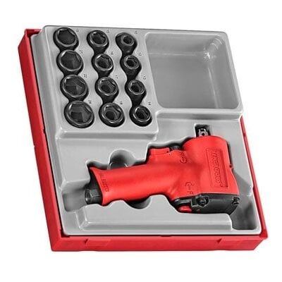 Mini Pistola Pneumática de 1/2" + Conjunto de Chaves 12 Peças Teng Tools DAWM13M Mini Pistola Pneumática de 1/2" + Conjunto de Chaves 12 Peças Teng Tools DAWM13M