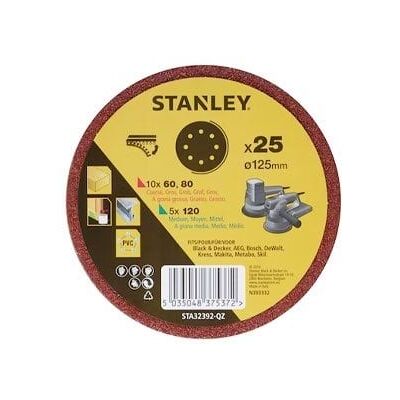 Stanley - sta32392-qz - 125mm - Discos de lixagem Stanley - sta32392-qz - 125mm - Discos de lixagem
