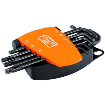Bahco - Chaves Torx - Fosfatadas - 8 peças - Conjunto de chaves Torx Bahco - Chaves Torx - Fosfatadas - 8 peças - Conjunto de chaves Torx