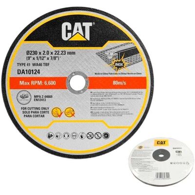 Caterpillar Disco de Corte Metal Plano TI 9" x 2,0mm 5Un CAT DA10124 Caterpillar Disco de Corte Metal Plano TI 9" x 2,0mm 5Un CAT DA10124