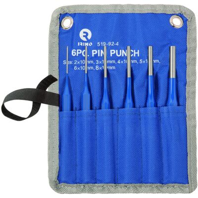Conjunto de punções de pino paralelo octogonal de 6 Pcs 2-3-4-5-6-8 mm Irimo 519-92-4 Conjunto de punções de pino paralelo octogonal de 6 Pcs 2-3-4-5-6-8 mm Irimo 519-92-4