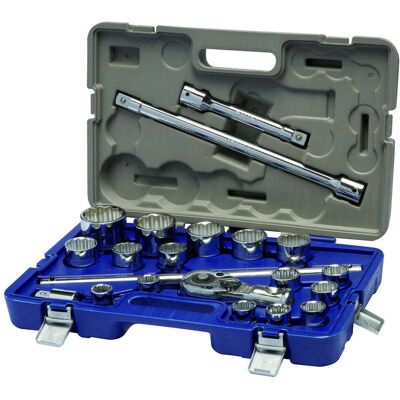 Conjunto de chaves de caixa 3/4" bi-sextavadas 21 pcs 19-50 mm Irimo 139-21B-4 Conjunto de chaves de caixa 3/4" bi-sextavadas 21 pcs 19-50 mm Irimo 139-21B-4
