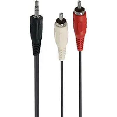 Accsup Cabo Áudio Jack 3.5mm / 2x RCA - 5m - Preto Accsup Cabo Áudio Jack 3.5mm / 2x RCA - 5m - Preto