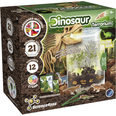 Terrário de Dinossauros - Brilha no Escuro Brinquedo para Crianças +6 anos Science4you Terrário de Dinossauros - Brilha no Escuro Brinquedo para Crianças +6 anos Science4you