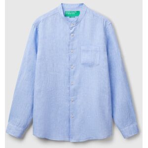 United Colors of Benetton Benetton, Camisa Em Linho Com Gola Coreana, Azul-claro, Homem United Colors of Benetton Benetton, Camisa Em Linho Com Gola Coreana, Azul-claro, Homem
