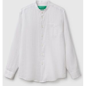 United Colors of Benetton Benetton, Camisa Em Linho Com Gola Coreana, Branco, Homem United Colors of Benetton Benetton, Camisa Em Linho Com Gola Coreana, Branco, Homem