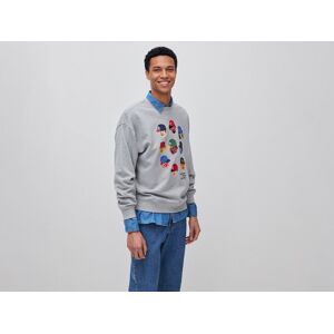 United Colors of Benetton Benetton, Sweat Com Estampa Relaxed Fit, Cinza-claro, Homem United Colors of Benetton Benetton, Sweat Com Estampa Relaxed Fit, Cinza-claro, Homem