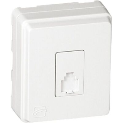 Tomada Telefone 4 Condutores Saliente Branco Série 3700 EFAPEL Tomada Telefone 4 Condutores Saliente Branco Série 3700 EFAPEL