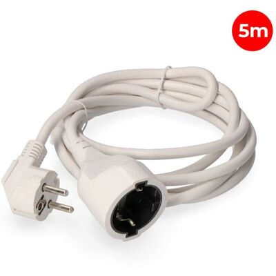 Extensão de Cabo H05VV-F 3×1,5mm Branco 5MT EDM Extensão de Cabo H05VV-F 3×1,5mm Branco 5MT EDM