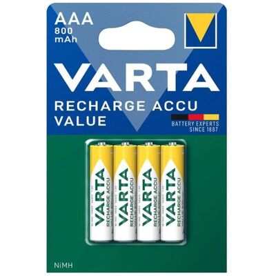 Varta 56613101404 Bateria Recarregável - AA, 800mAh, Azul/Verde Varta 56613101404 Bateria Recarregável - AA, 800mAh, Azul/Verde