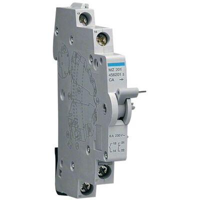 Hager MZ201 Contato auxiliar 6A 240V - Contato auxiliar para disjuntores Hager MZ201 Contato auxiliar 6A 240V - Contato auxiliar para disjuntores