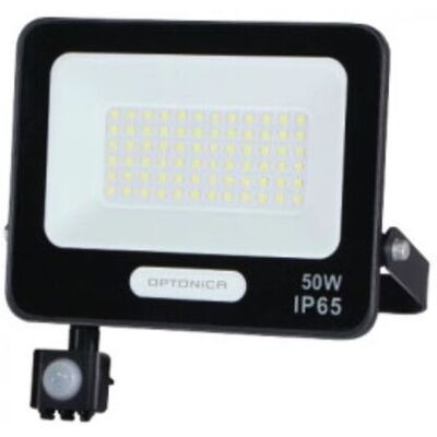 Optonica OPT 15857 - Refletor LED preto, 50 W, IP65, sensor de movimento Optonica OPT 15857 - Refletor LED preto, 50 W, IP65, sensor de movimento