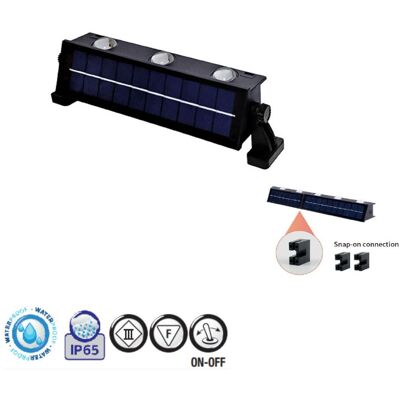 Aplique Solar LED MOLECUL 6W Preto IP65 HorozElectric Aplique Solar LED MOLECUL 6W Preto IP65 HorozElectric