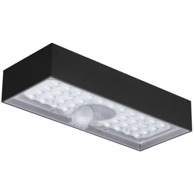 Aplique Solar LED DOMINO 6W Preto 3K IP65 Aplique Solar LED DOMINO 6W Preto 3K IP65