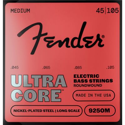 Fender 9250 Ultracore Bass Strings Nickel Plated Steel Ball End 9250M Gauges 045-105 Fender 9250 Ultracore Bass Strings Nickel Plated Steel Ball End 9250M Gauges 045-105