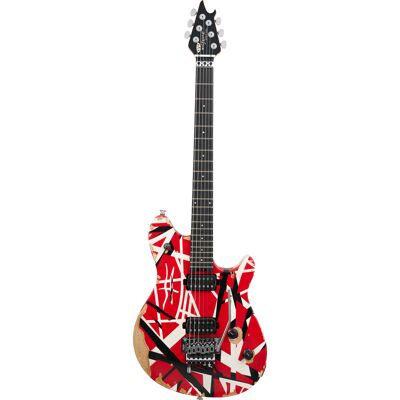 EVH Limited Edition Wolfgang Special Striped Series, Escala em Ébano, Red with Black and White Stripes, Aged EVH Limited Edition Wolfgang Special Striped Series, Escala em Ébano, Red with Black and White Stripes, Aged