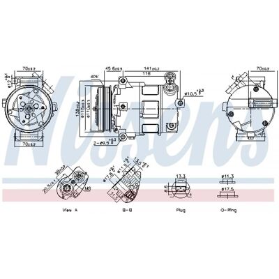 NISSENS 891152 Compressor de ar condicionado - Peça de veículo NISSENS 891152 Compressor de ar condicionado - Peça de veículo