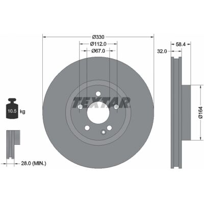 TEXTAR Modelo 98200 2794 0 1 Disco de Freio Ventilado - Peça de Freio TEXTAR Modelo 98200 2794 0 1 Disco de Freio Ventilado - Peça de Freio