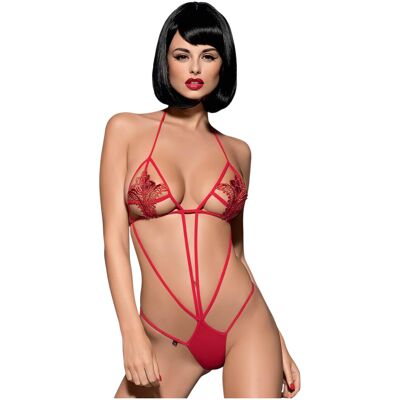 Obsessive Luiza - body rendado com tiras - vermelho (S/M) Obsessive Luiza - body rendado com tiras - vermelho (S/M)