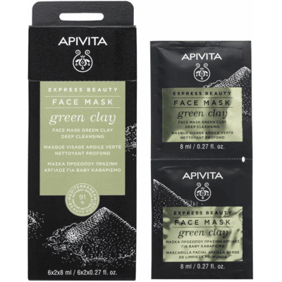 Máscara facial de argila verde Apivita - Limpeza profunda Máscara facial de argila verde Apivita - Limpeza profunda