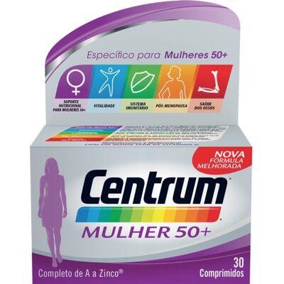 Centrum Women 50+ - Multivitaminas para Mulheres - 30 Comprimidos Centrum Women 50+ - Multivitaminas para Mulheres - 30 Comprimidos