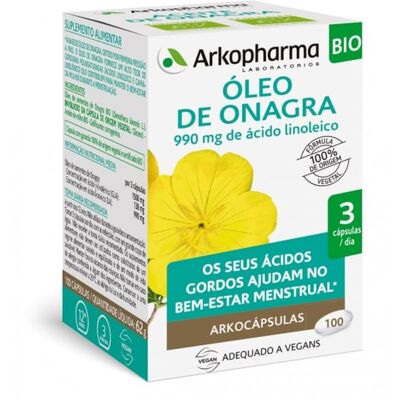 Cápsulas de óleo de onagra Arkopharma - Apoio pré-menstrual Cápsulas de óleo de onagra Arkopharma - Apoio pré-menstrual