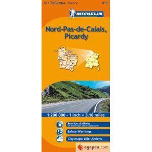 MICHELIN Mapa Regional Nord-pas-de-calais, Picardy MICHELIN Mapa Regional Nord-pas-de-calais, Picardy
