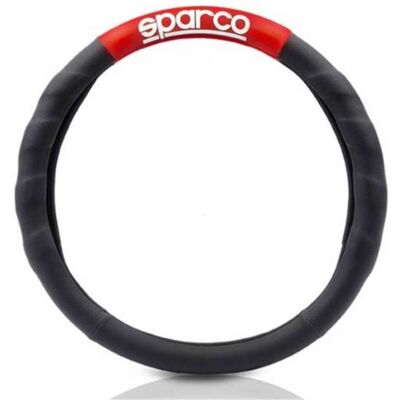 Capa de volante universal Sparco C1111 preto e vermelho Capa de volante universal Sparco C1111 preto e vermelho