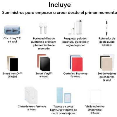 Plotter Cricut Joy 2 Azul Compacto Bluetooth Pack Essential Ferramentas e Materiais Plotter Cricut Joy 2 Azul Compacto Bluetooth Pack Essential Ferramentas e Materiais