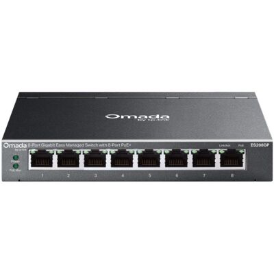 TP-Link Omada ES208GP Switch Gerido L2 com 8 Portas Gigabit PoE+ Rack DIN TP-Link Omada ES208GP Switch Gerido L2 com 8 Portas Gigabit PoE+ Rack DIN