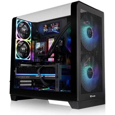 Thermaltake View 390 Air Caixa ATX com Vidro Temperado e RGB Preta Thermaltake View 390 Air Caixa ATX com Vidro Temperado e RGB Preta