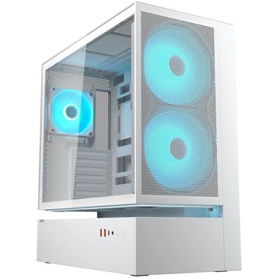 Caixa Cougar CGR-2DA4W-M Midi Tower vidro aço ATX RGB branca gaming Caixa Cougar CGR-2DA4W-M Midi Tower vidro aço ATX RGB branca gaming
