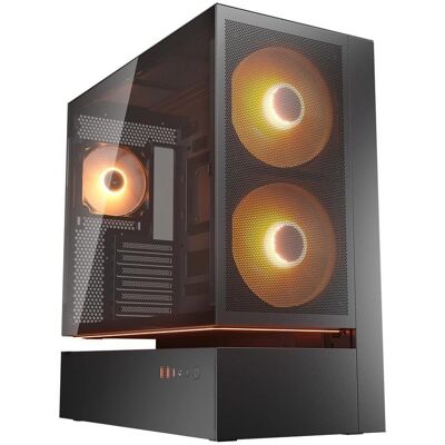Caixa Cougar CGR-2DA4B-M Midi Tower Vidro Temperado RGB ATX Preto Caixa Cougar CGR-2DA4B-M Midi Tower Vidro Temperado RGB ATX Preto
