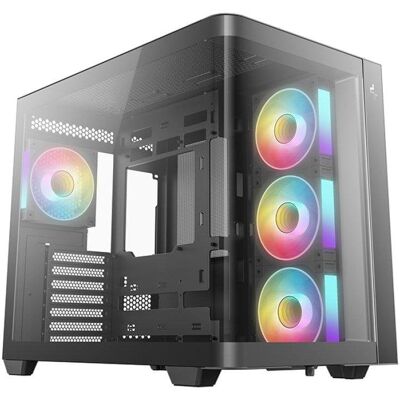 Caixa DeepCool CG530U 4F Vidro Curvo ATX 4 Ventoinhas ARGB USB-C Preta Caixa DeepCool CG530U 4F Vidro Curvo ATX 4 Ventoinhas ARGB USB-C Preta