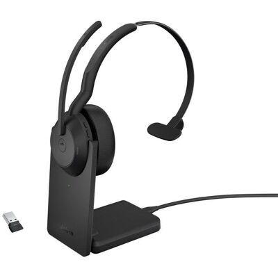 Auriculares Jabra Evolve2 55 Bluetooth com Base de Carga, Escritório, Preto Auriculares Jabra Evolve2 55 Bluetooth com Base de Carga, Escritório, Preto