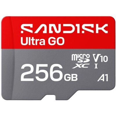 Cartão de memória SanDisk Ultra GO 256GB UHS-I 190MB/s V10 Cinza Vermelho Cartão de memória SanDisk Ultra GO 256GB UHS-I 190MB/s V10 Cinza Vermelho