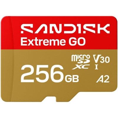 Cartão microSD SanDisk Extreme GO 256 GB UHS-I 240 MB/s U3 V30 A2 Cartão microSD SanDisk Extreme GO 256 GB UHS-I 240 MB/s U3 V30 A2