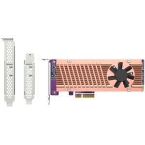 bixolon QNAP QM2-2P-344A Placa de Expansão Interna PCIe Gen3 x4 com 2 Ranhuras M.2 NVMe e Dissipação Ativa bixolon QNAP QM2-2P-344A Placa de Expansão Interna PCIe Gen3 x4 com 2 Ranhuras M.2 NVMe e Dissipação Ativa